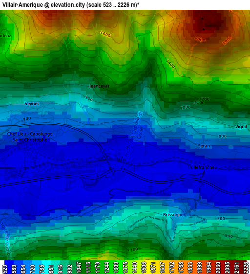 Villair-Amerique elevation map