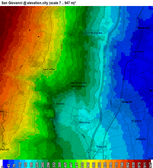 San Giovanni elevation map