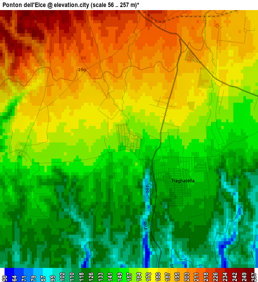 Ponton dell'Elce elevation map