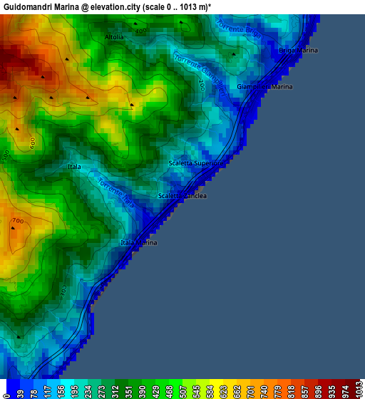 Guidomandri Marina elevation map