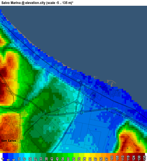 Salvo Marina elevation map