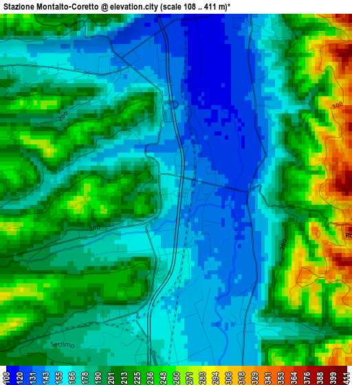 Stazione Montalto-Coretto elevation map