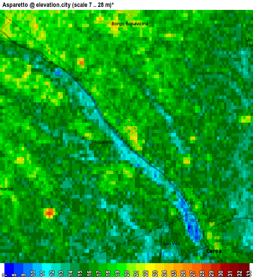 Asparetto elevation map