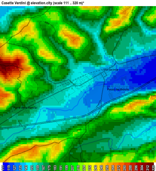 Casette Verdini elevation map