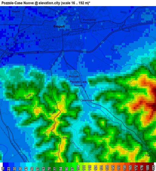 Pozzale-Case Nuove elevation map