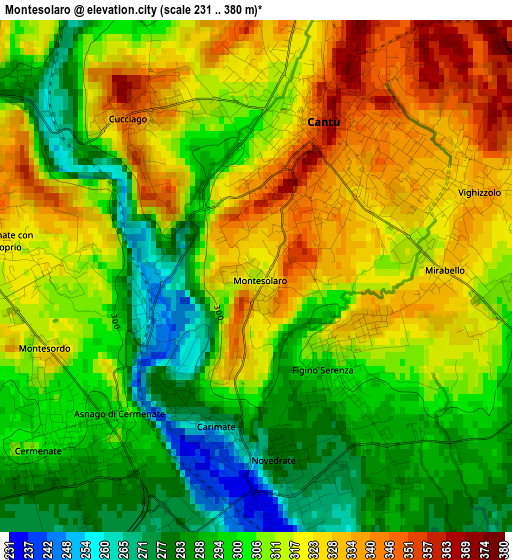 Montesolaro elevation map