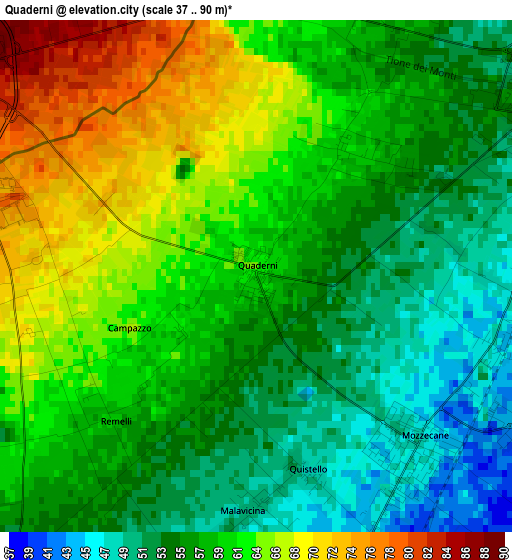 Quaderni elevation map