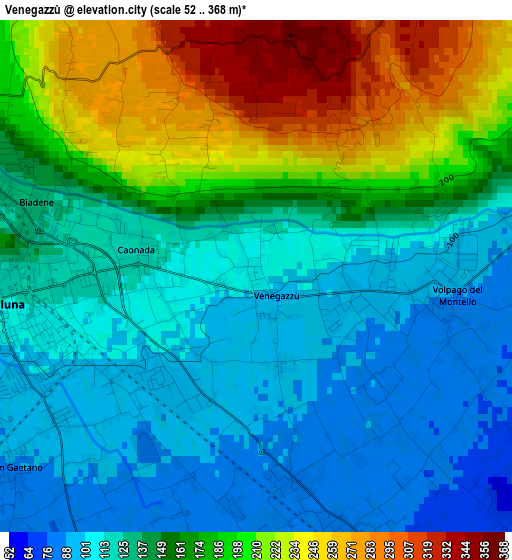 Venegazzù elevation map