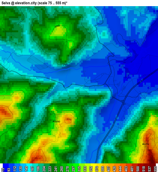 Selva elevation map