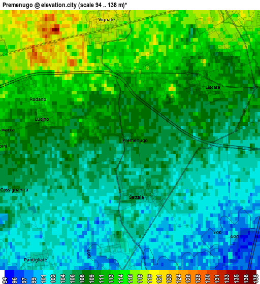 Premenugo elevation map