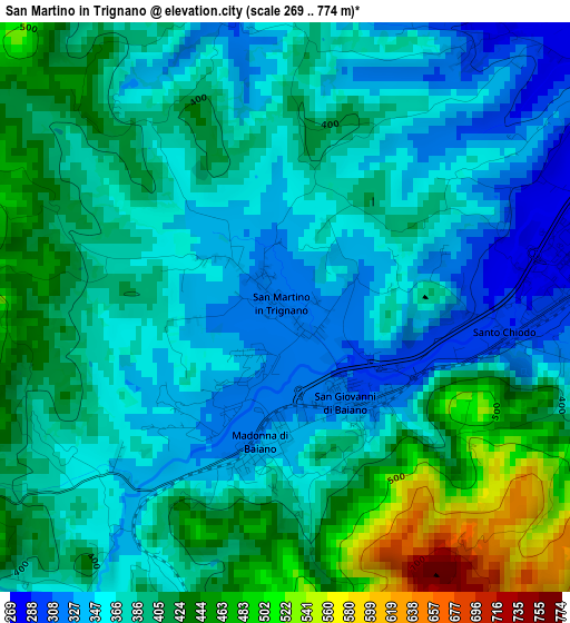 San Martino in Trignano elevation map