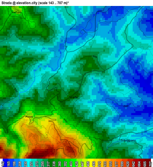 Strada elevation map