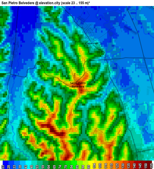 San Pietro Belvedere elevation map