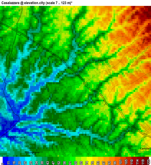 Casalazzara elevation map