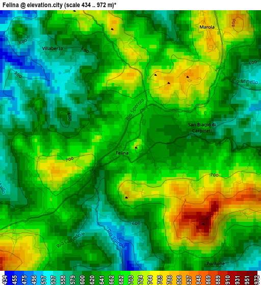 Felina elevation map