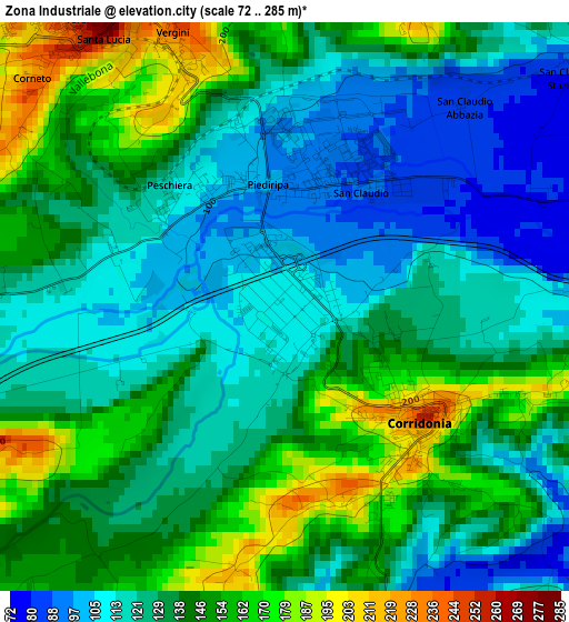 Zona Industriale elevation map