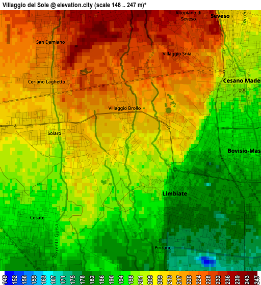 Villaggio del Sole elevation map