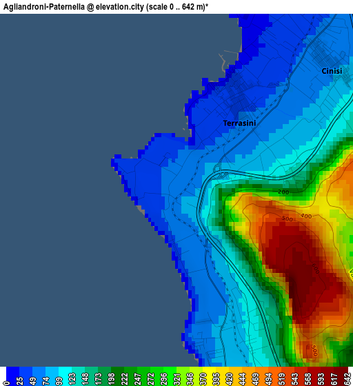 Agliandroni-Paternella elevation map