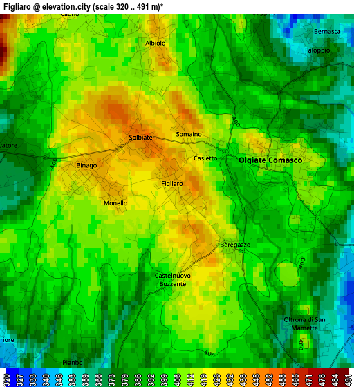 Figliaro elevation map