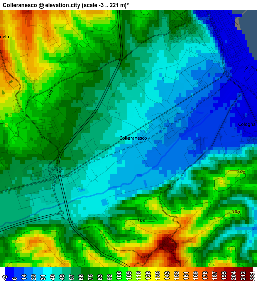 Colleranesco elevation map