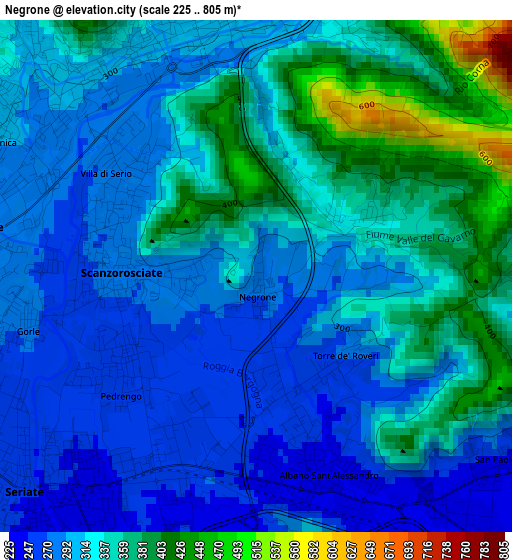 Negrone elevation map