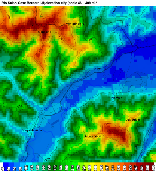 Rio Salso-Case Bernardi elevation map