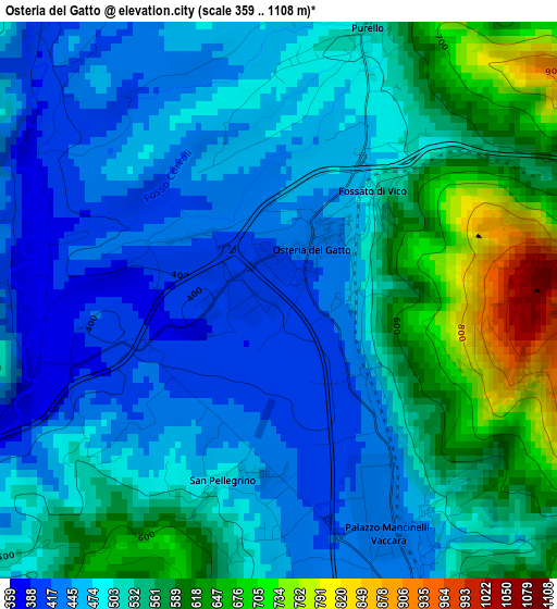 Osteria del Gatto elevation map