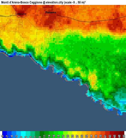 Monti d'Arena-Bosco Caggione elevation map