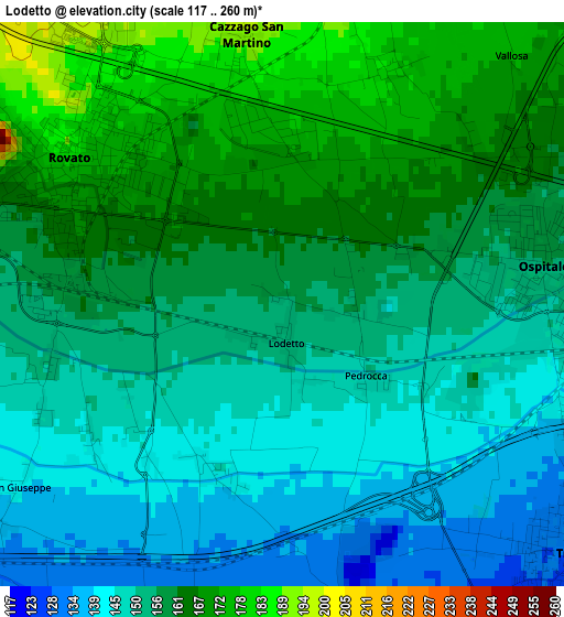 Lodetto elevation map