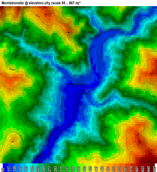 Montebonello elevation map