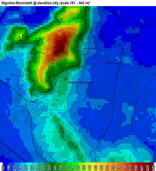 Nigoline-Bonomelli elevation map