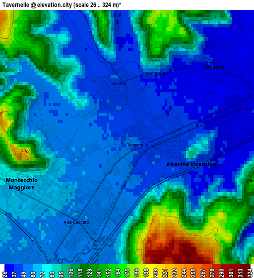 Tavernelle elevation map