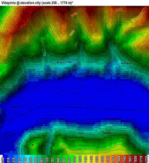 Villapinta elevation map