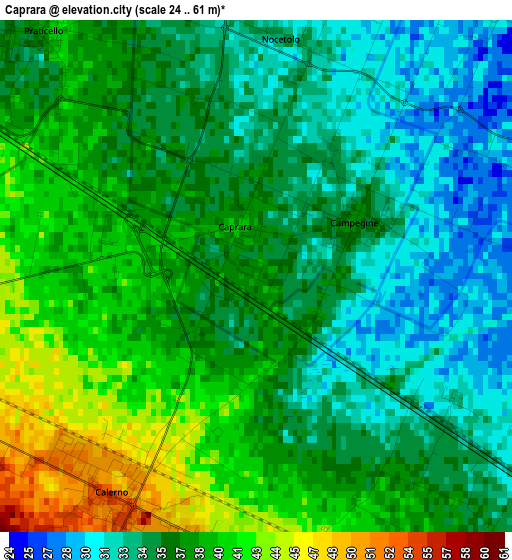 Caprara elevation map