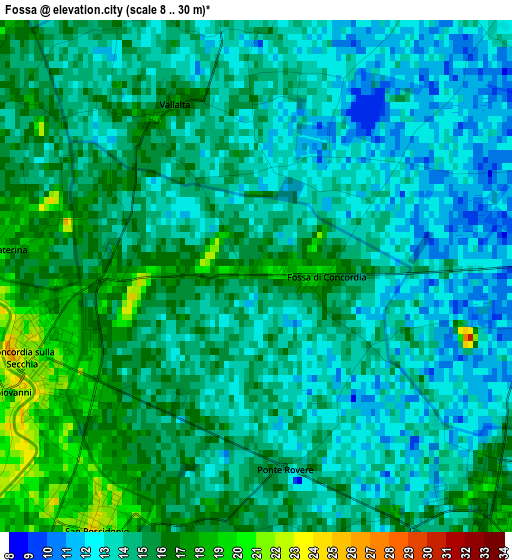 Fossa elevation map