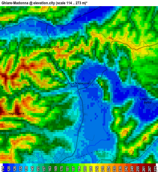 Ghiare-Madonna elevation map