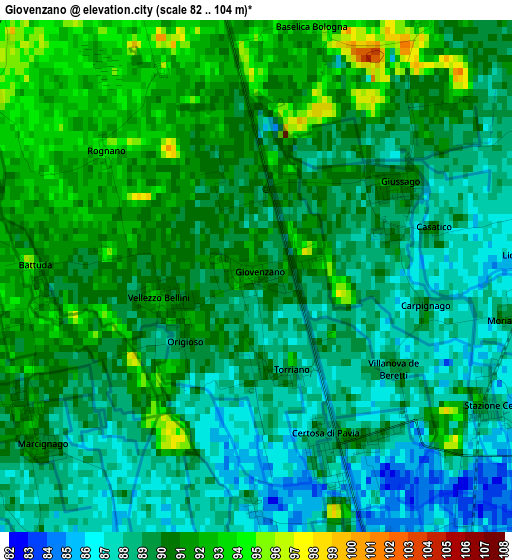 Giovenzano elevation map