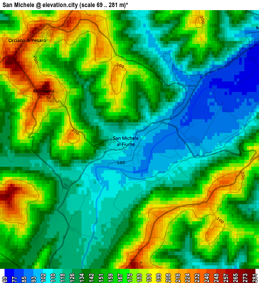 San Michele elevation map