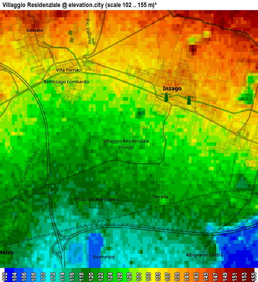 Villaggio Residenziale elevation map