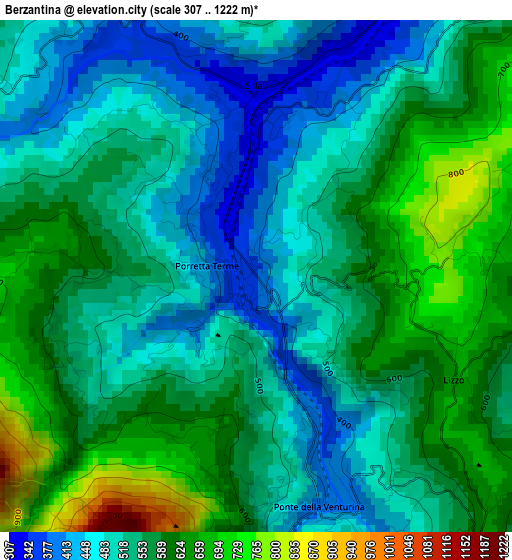 Berzantina elevation map