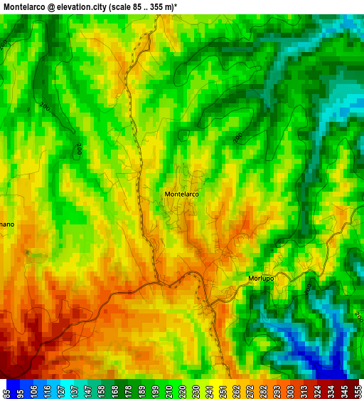 Montelarco elevation map