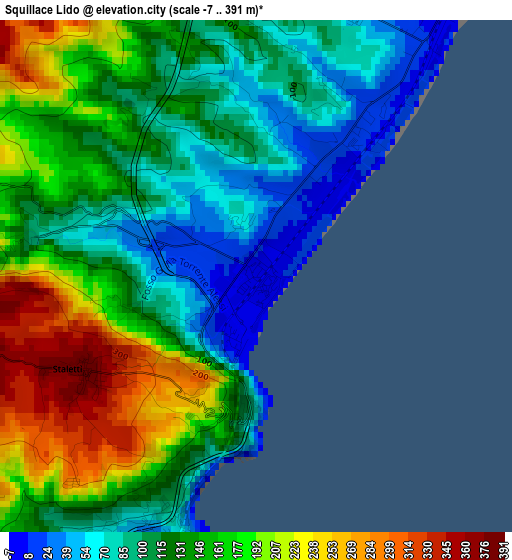 Squillace Lido elevation map