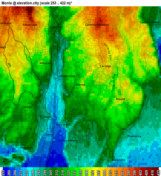 Monte elevation map