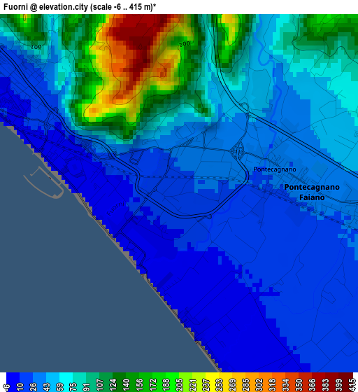 Fuorni elevation map