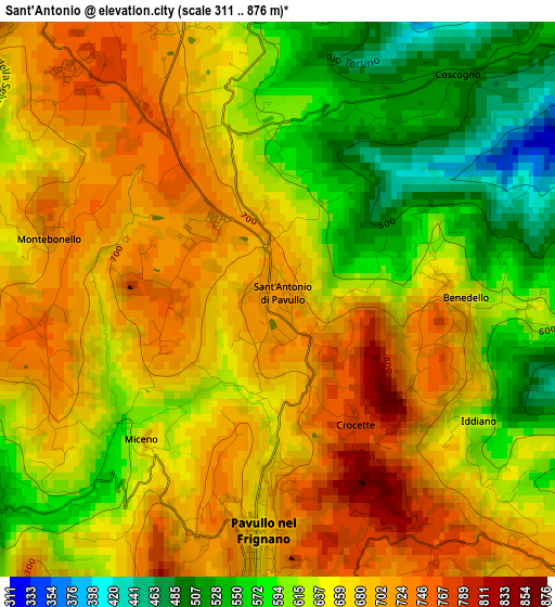 Sant'Antonio elevation map