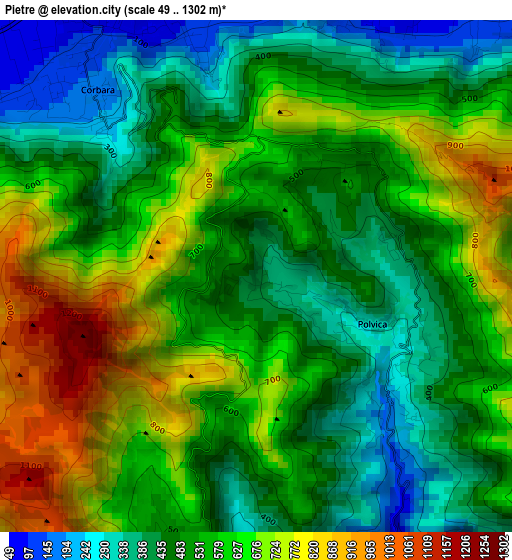 Pietre elevation map