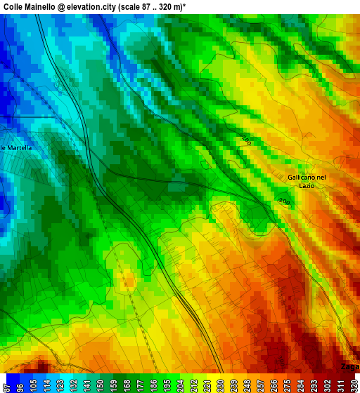 Colle Mainello elevation map