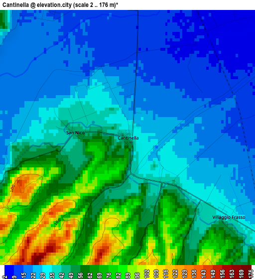 Cantinella elevation map