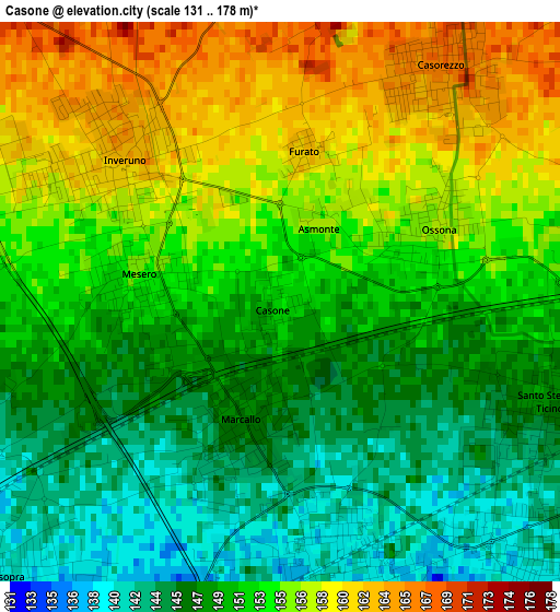 Casone elevation map