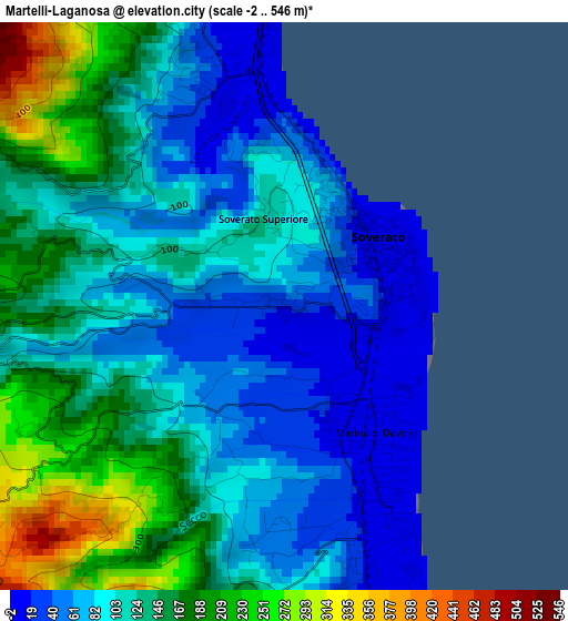 Martelli-Laganosa elevation map